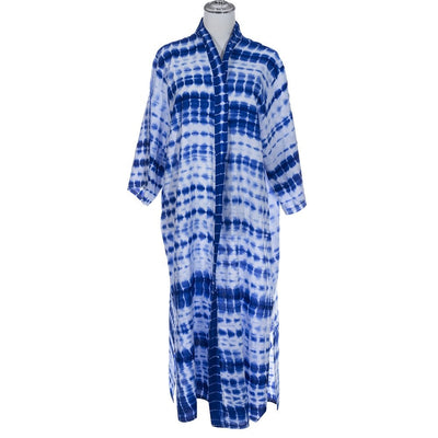 Blue Tie Dye Long Kimono