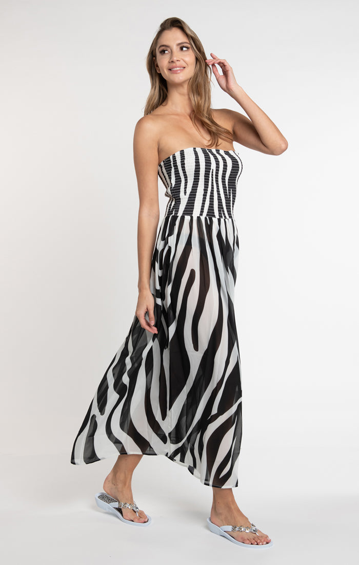 Black & White Bali Maxi Dress