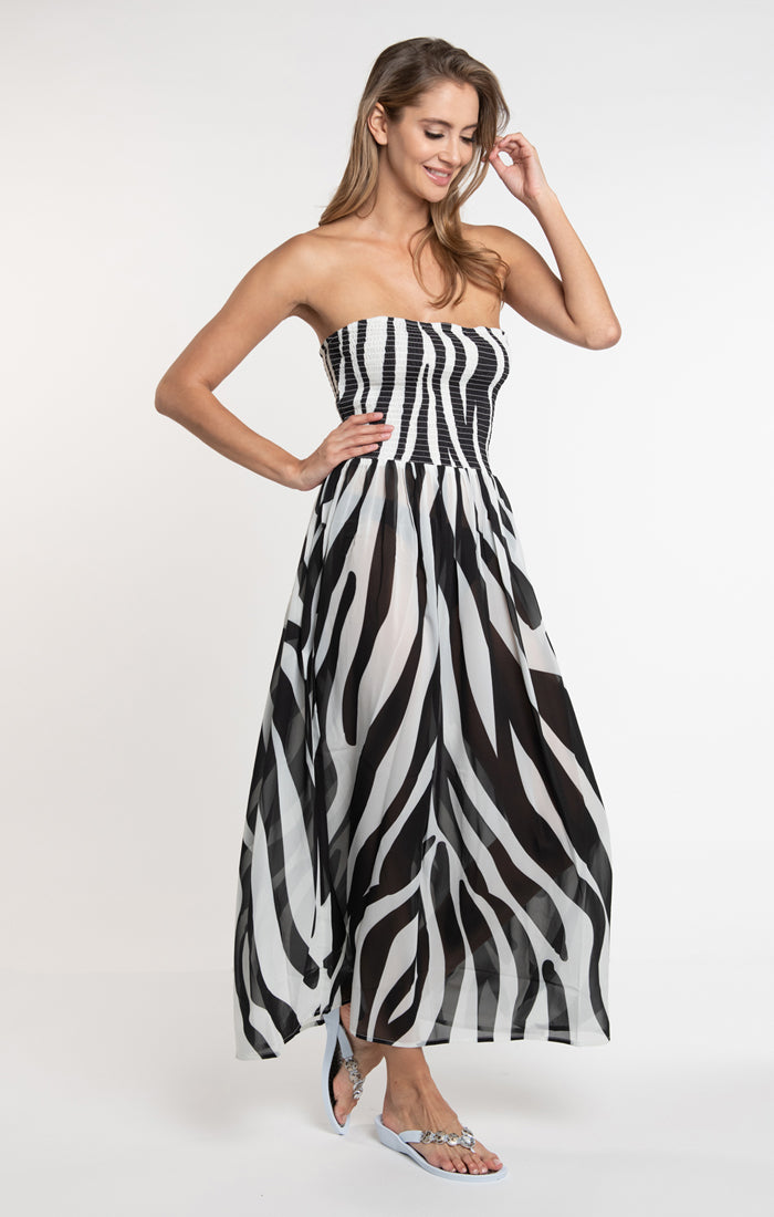 Black & White Bali Maxi Dress