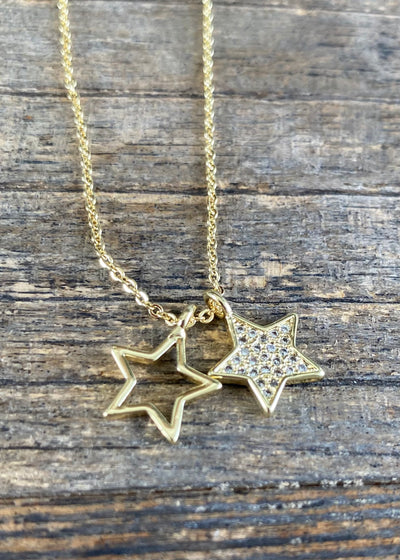 Gold Plated Twin Star Necklace
