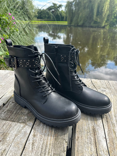 Black Emerson Military Boots