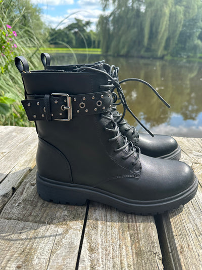 Black Emerson Military Boots