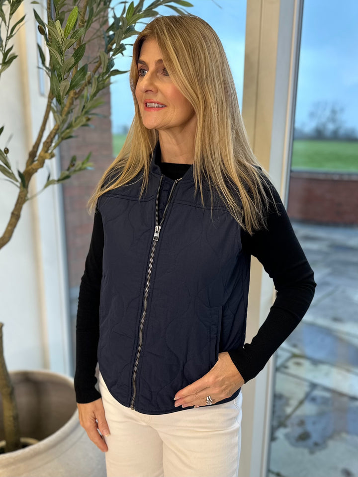 JDY Navy Raya Quilted Gilet