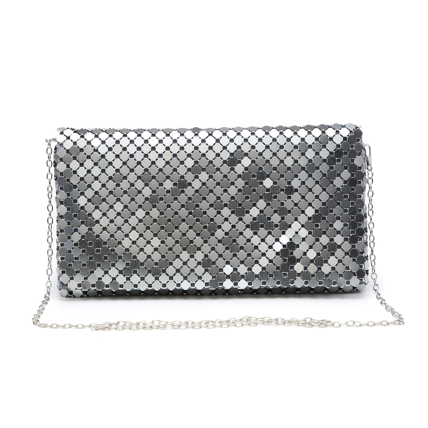 Silver Octagons Clutch Bag