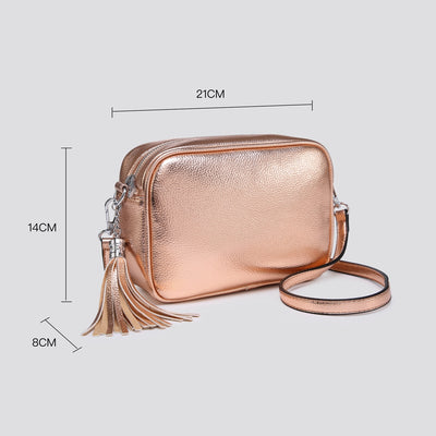 Shiny Bronze Elsie Cross-Body Bag