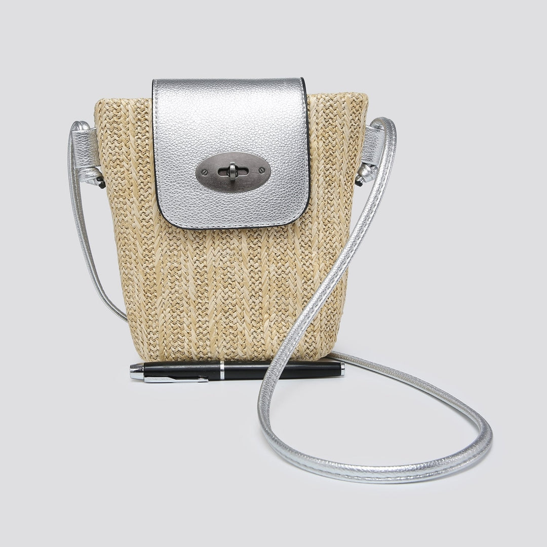 Silver Small Basket Bag