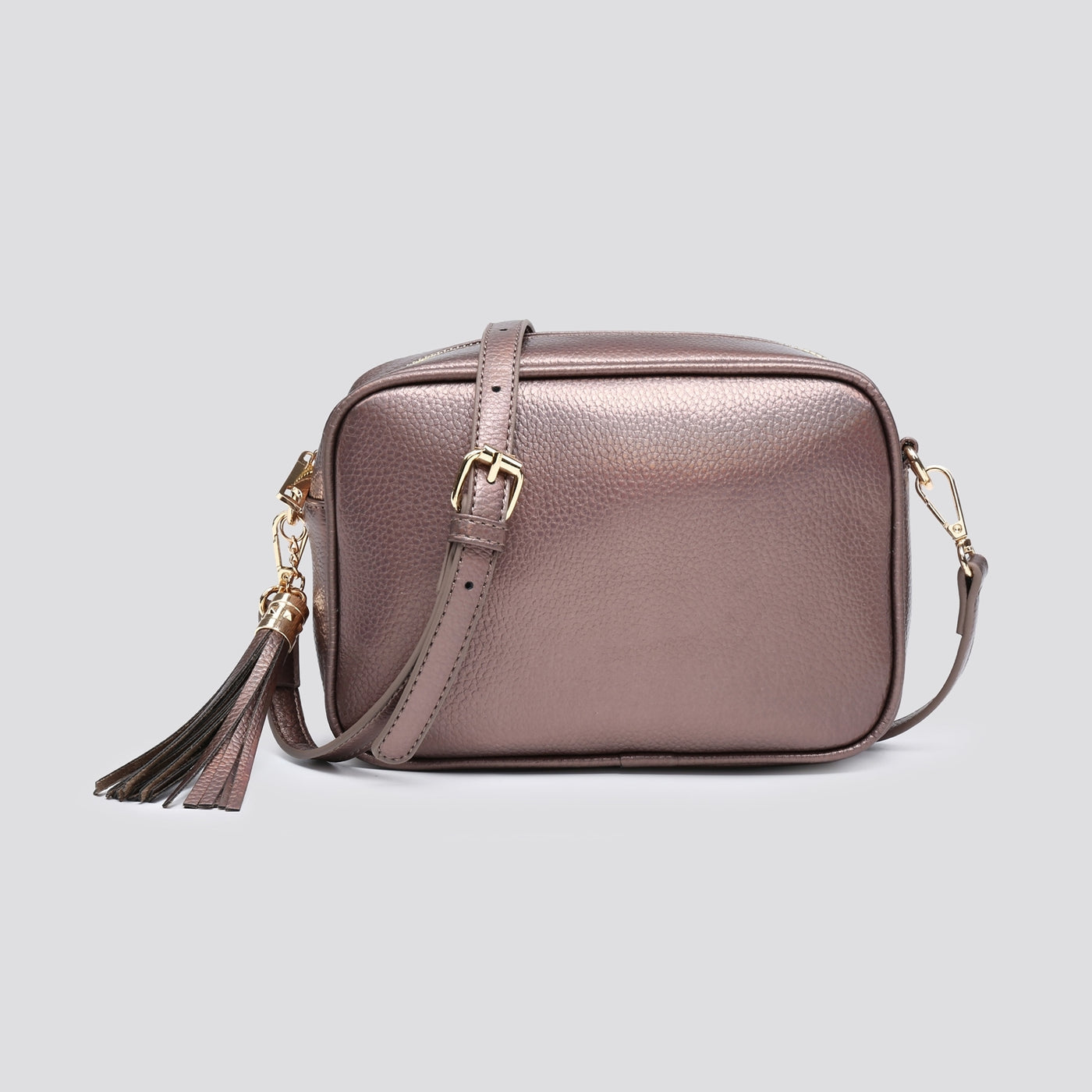 Shiny Bronze Elsie Cross-Body Bag