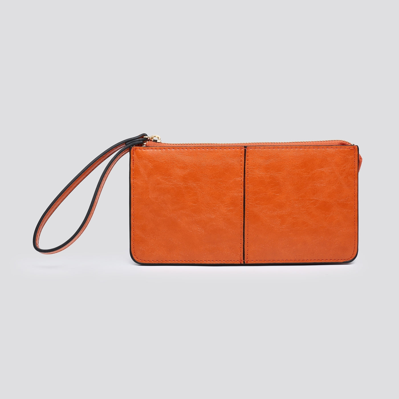 Orange Mini Zip Clutch