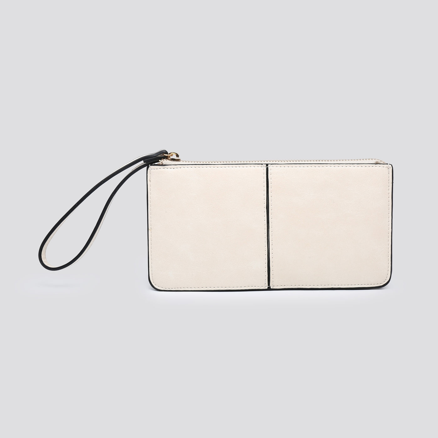 Cream Mini Zip Clutch