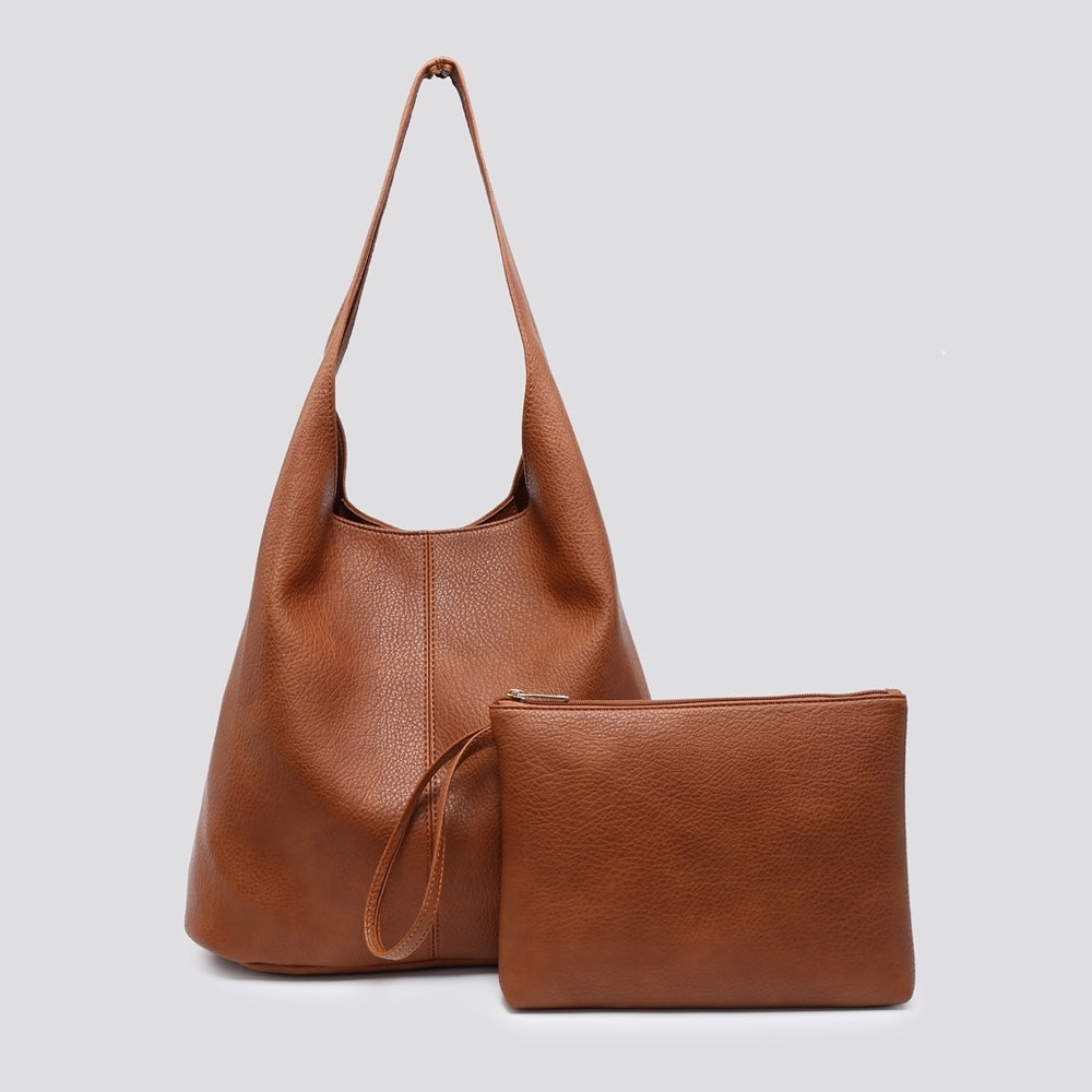 Tan Slouchy Shoulder Bag