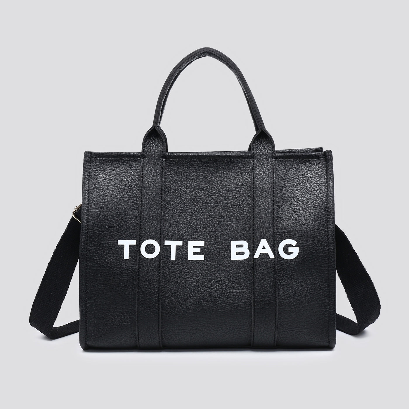 Black Slogan Tote Bag