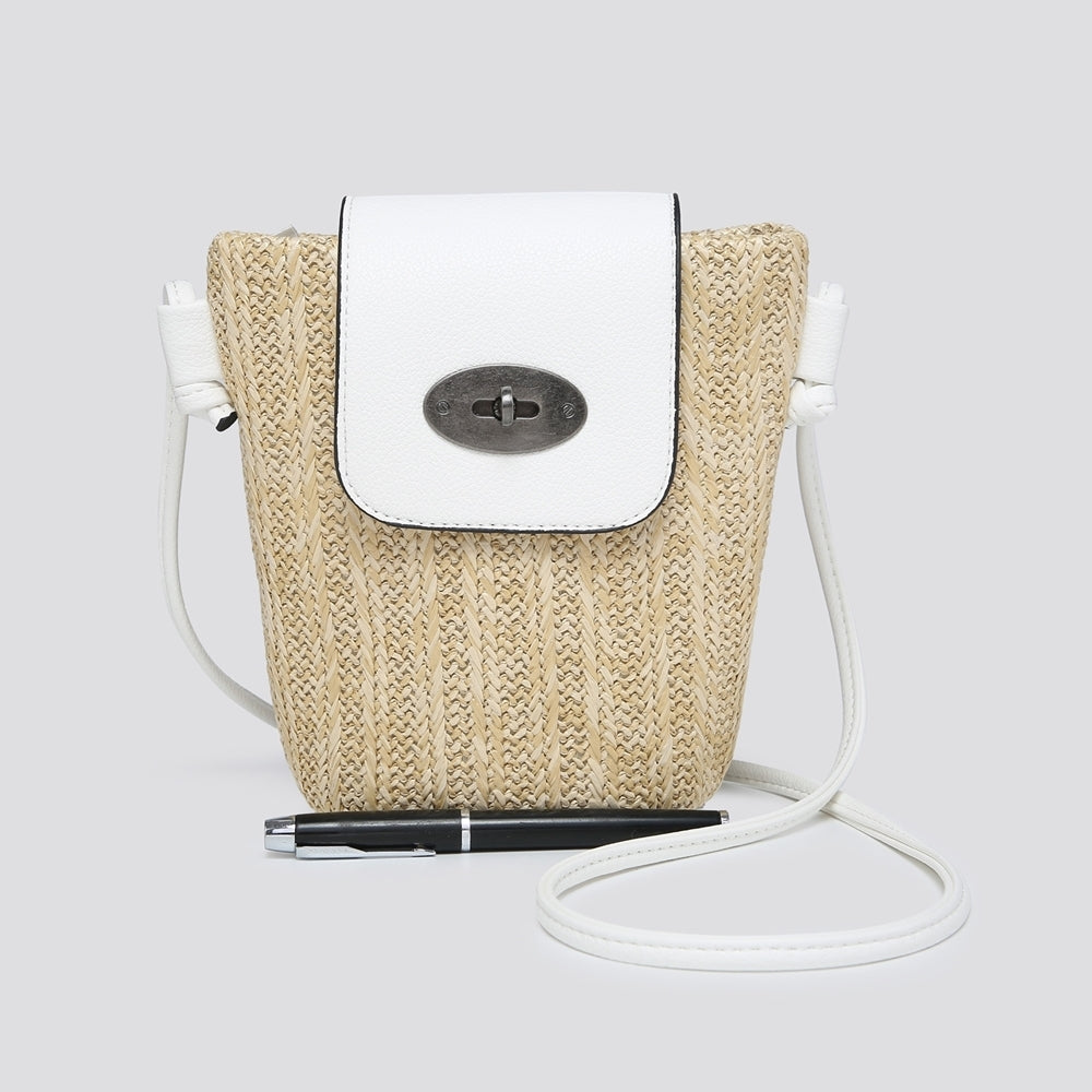 White Small Basket Bag