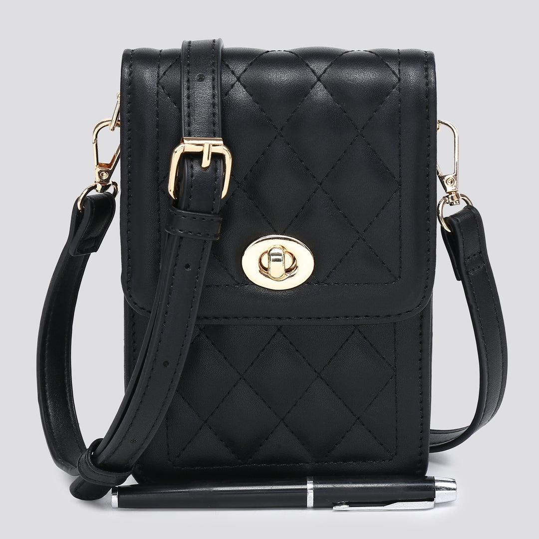 Black Quilted Mini Cross Body Bag
