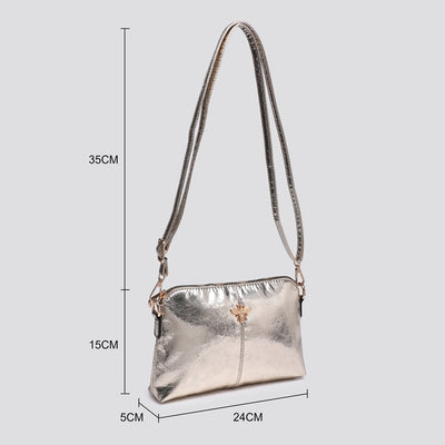 Pewter Metallic Bee Bag