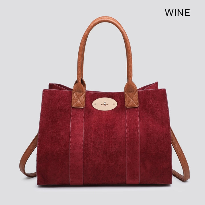 Wine & Tan Eleanor Bag Set