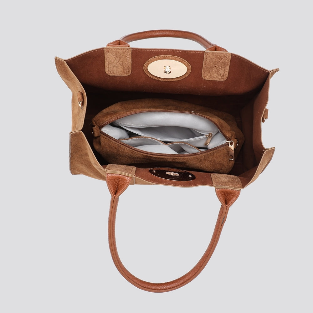 Wine & Tan Eleanor Bag Set