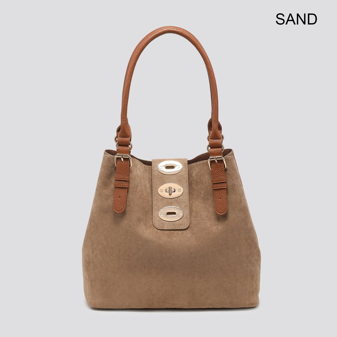 Faux Suede Shoulder Bag