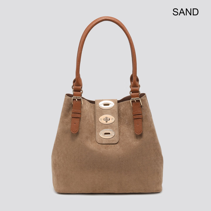 Faux Suede Shoulder Bag