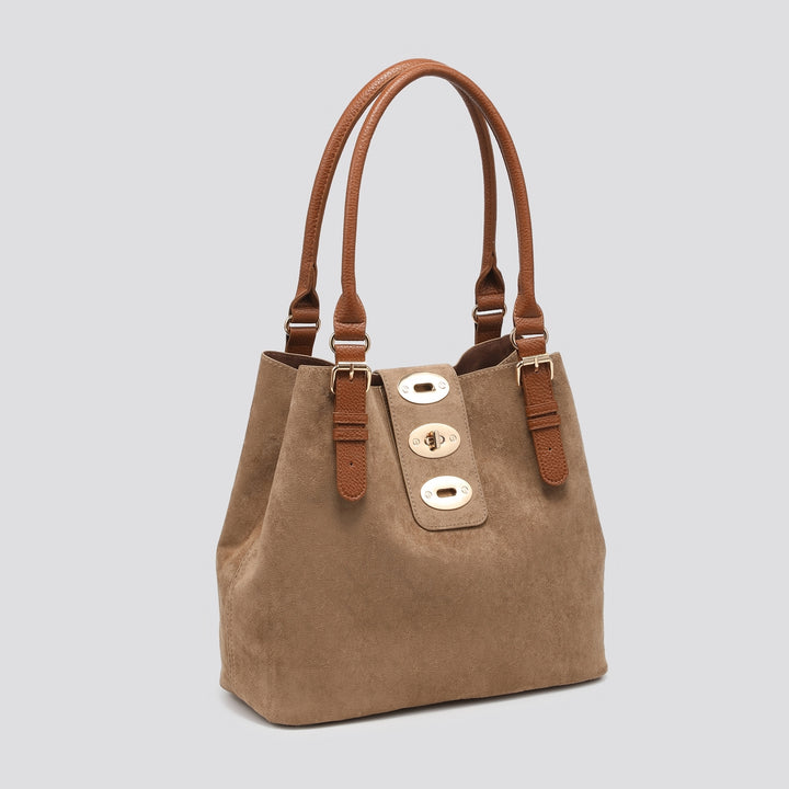 Faux Suede Shoulder Bag