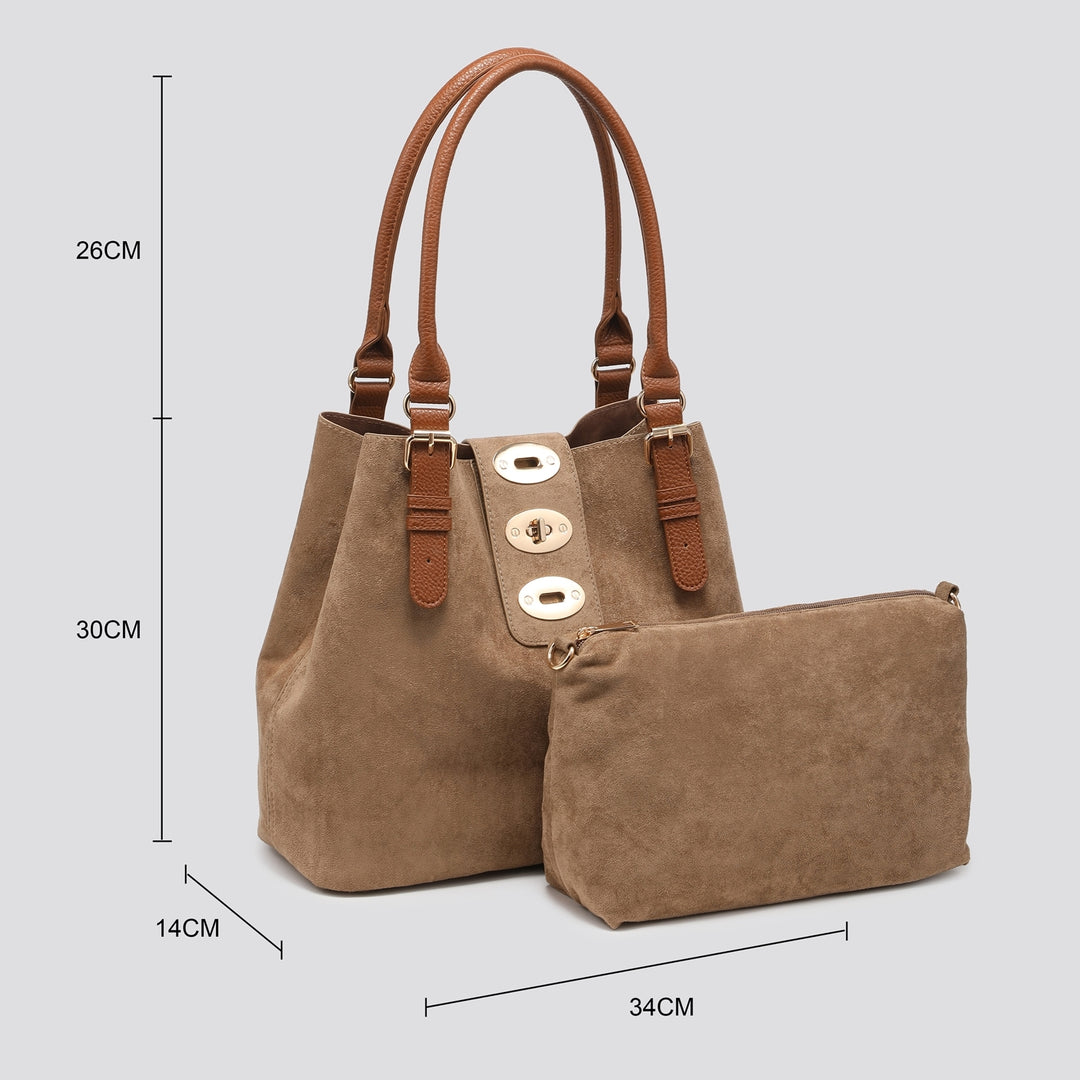 Faux Suede Shoulder Bag