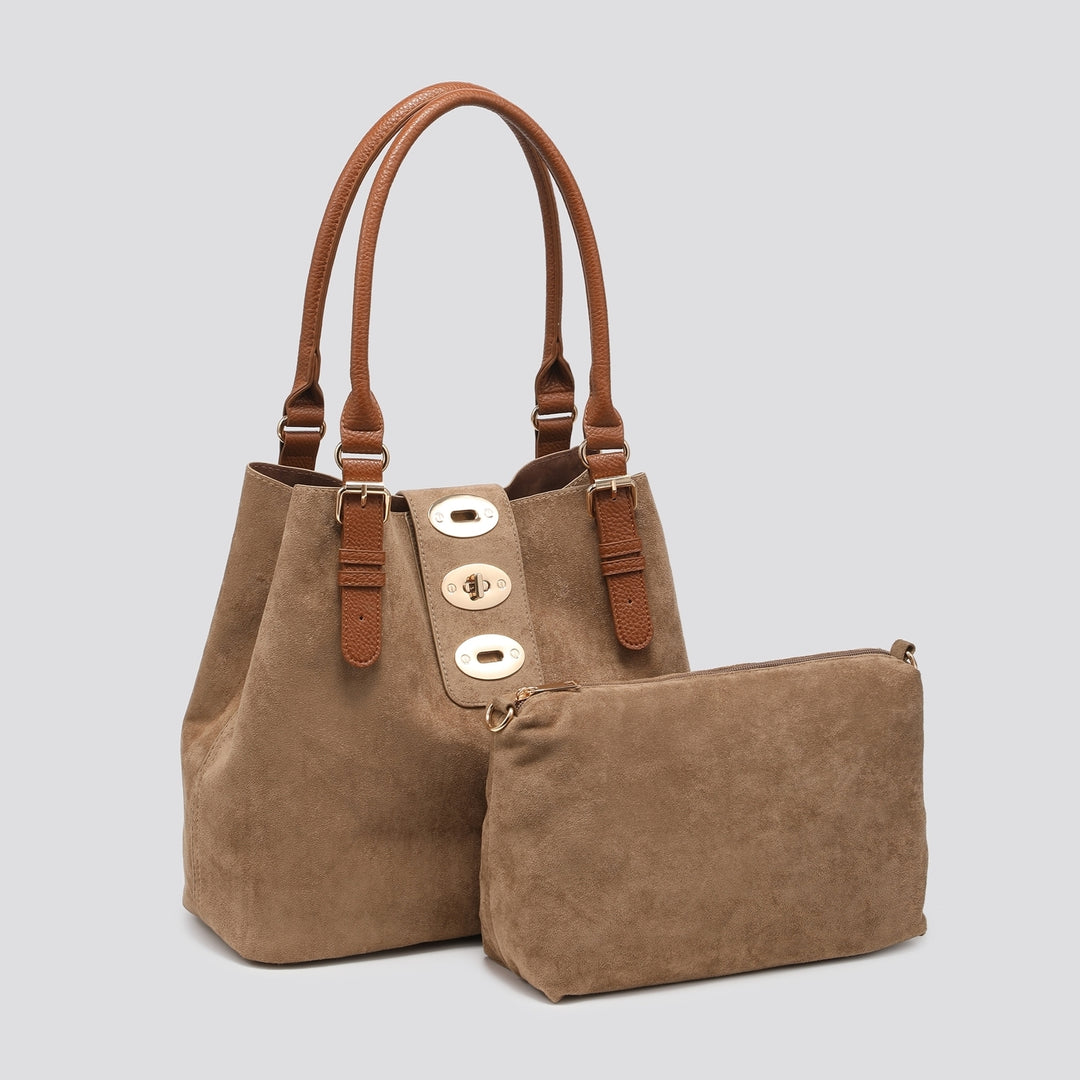 Faux Suede Shoulder Bag
