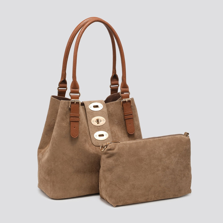 Faux Suede Shoulder Bag
