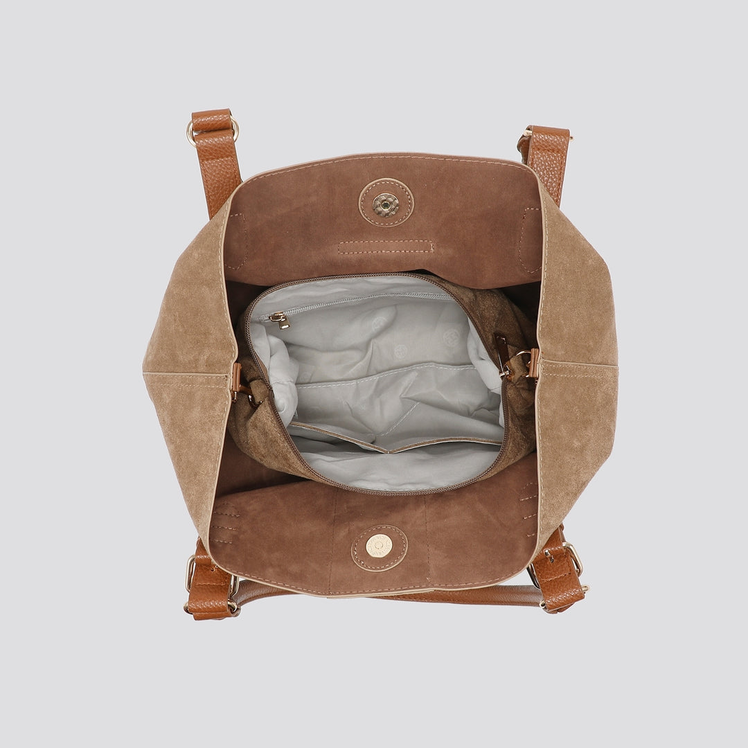 Faux Suede Shoulder Bag