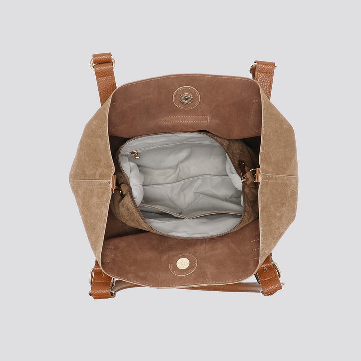 Faux Suede Shoulder Bag