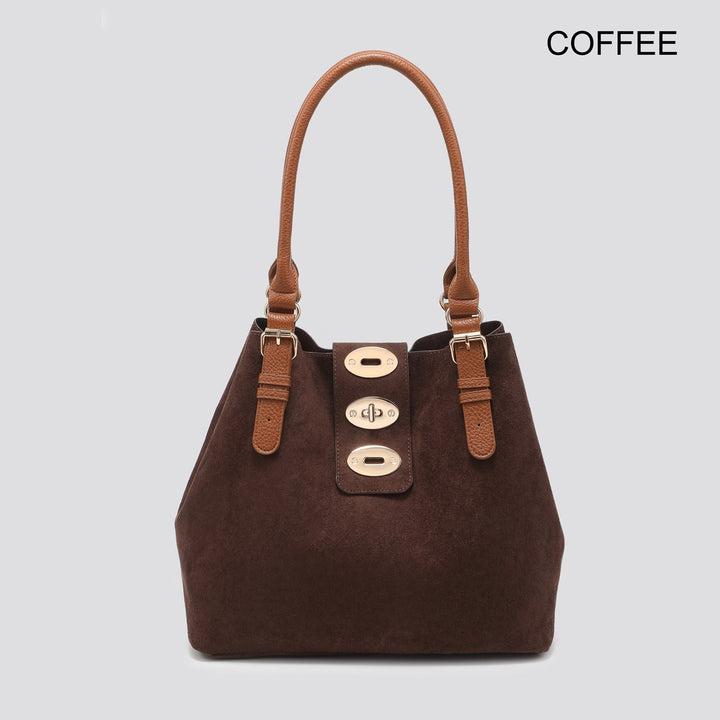 Faux Suede Shoulder Bag