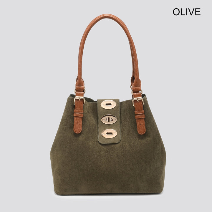 Faux Suede Shoulder Bag