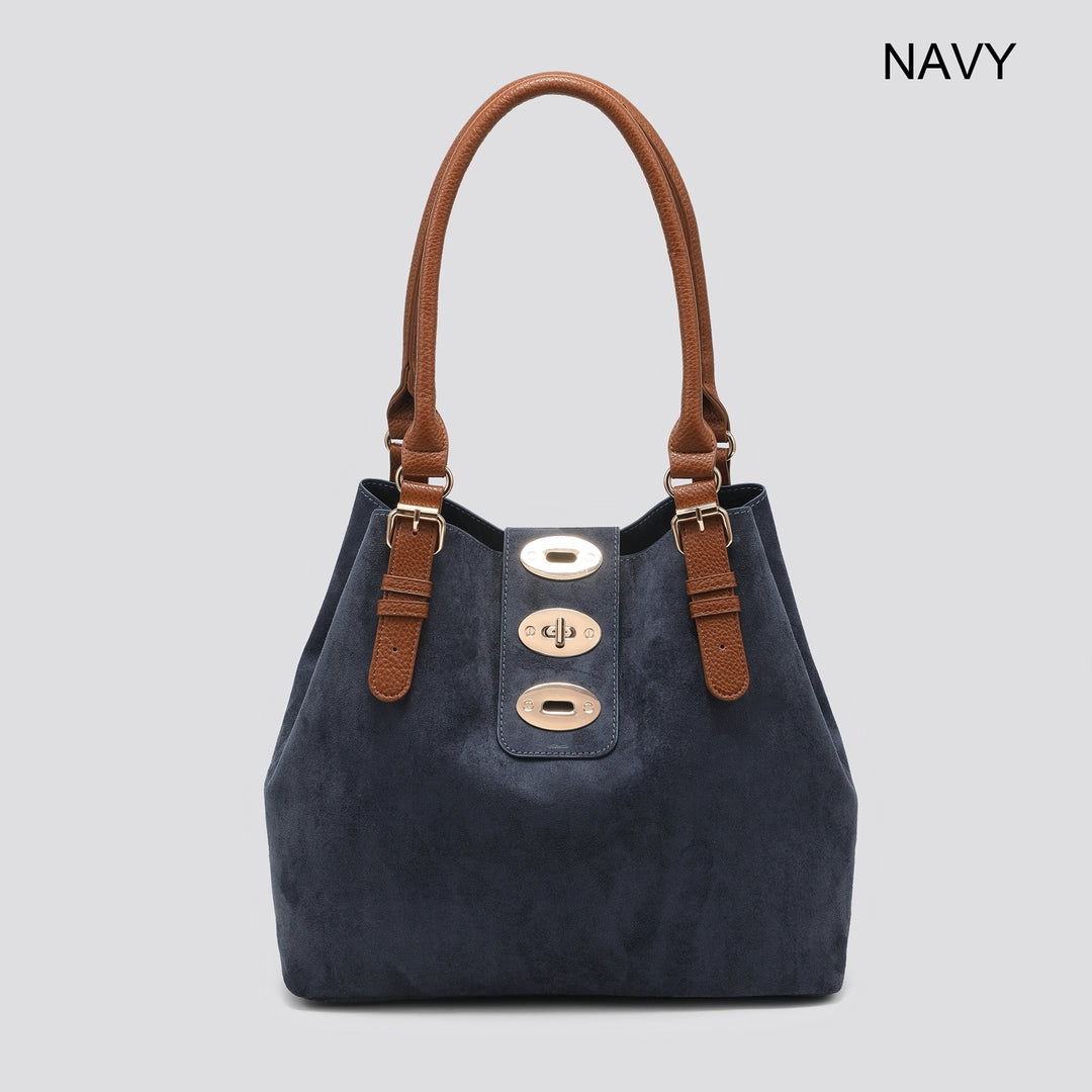 Faux Suede Shoulder Bag