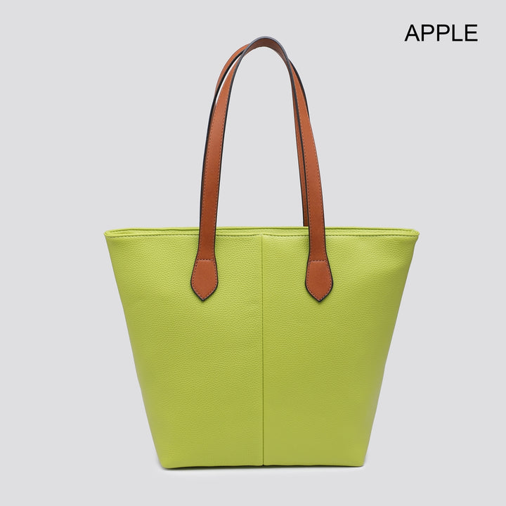 Faux Leather Mid-Size Tote Bag