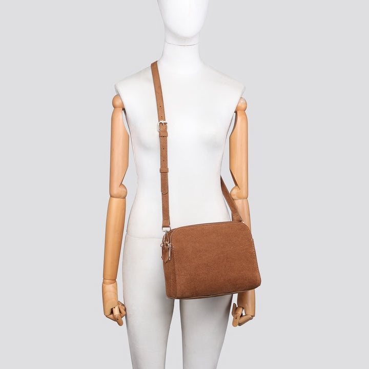 Faux Suede Crossbody Bag