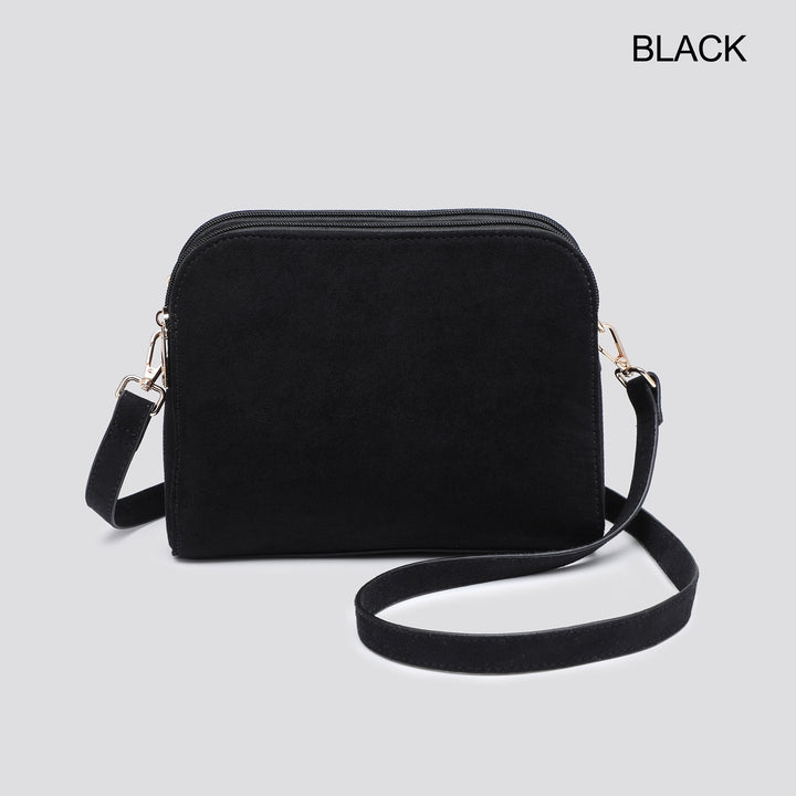 Faux Suede Crossbody Bag