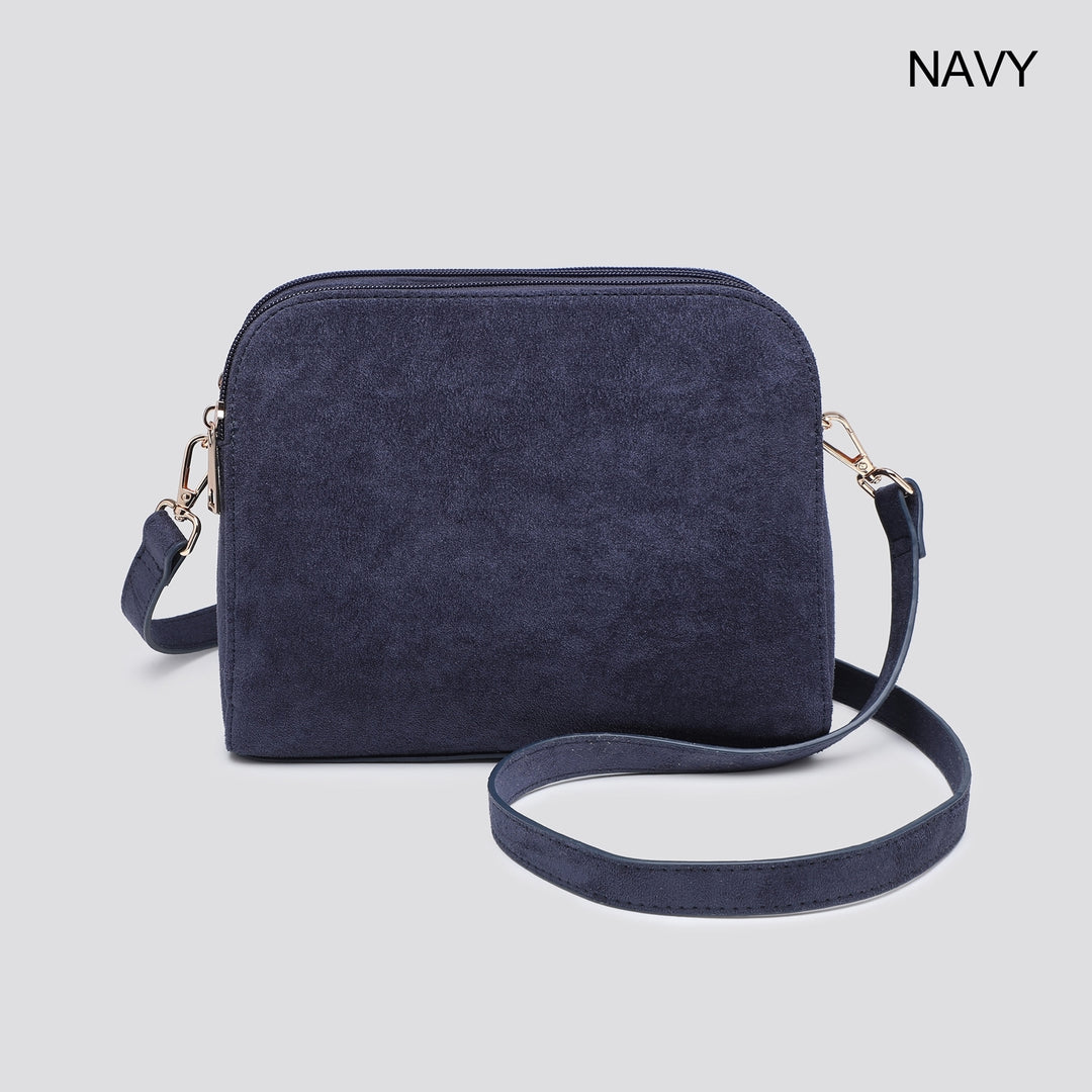 Faux Suede Crossbody Bag