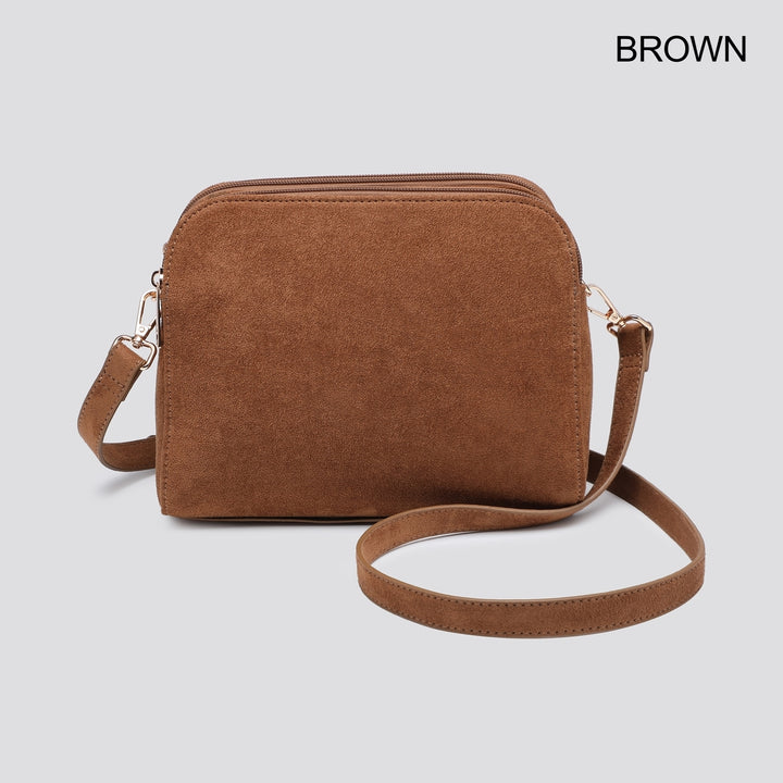 Faux Suede Crossbody Bag