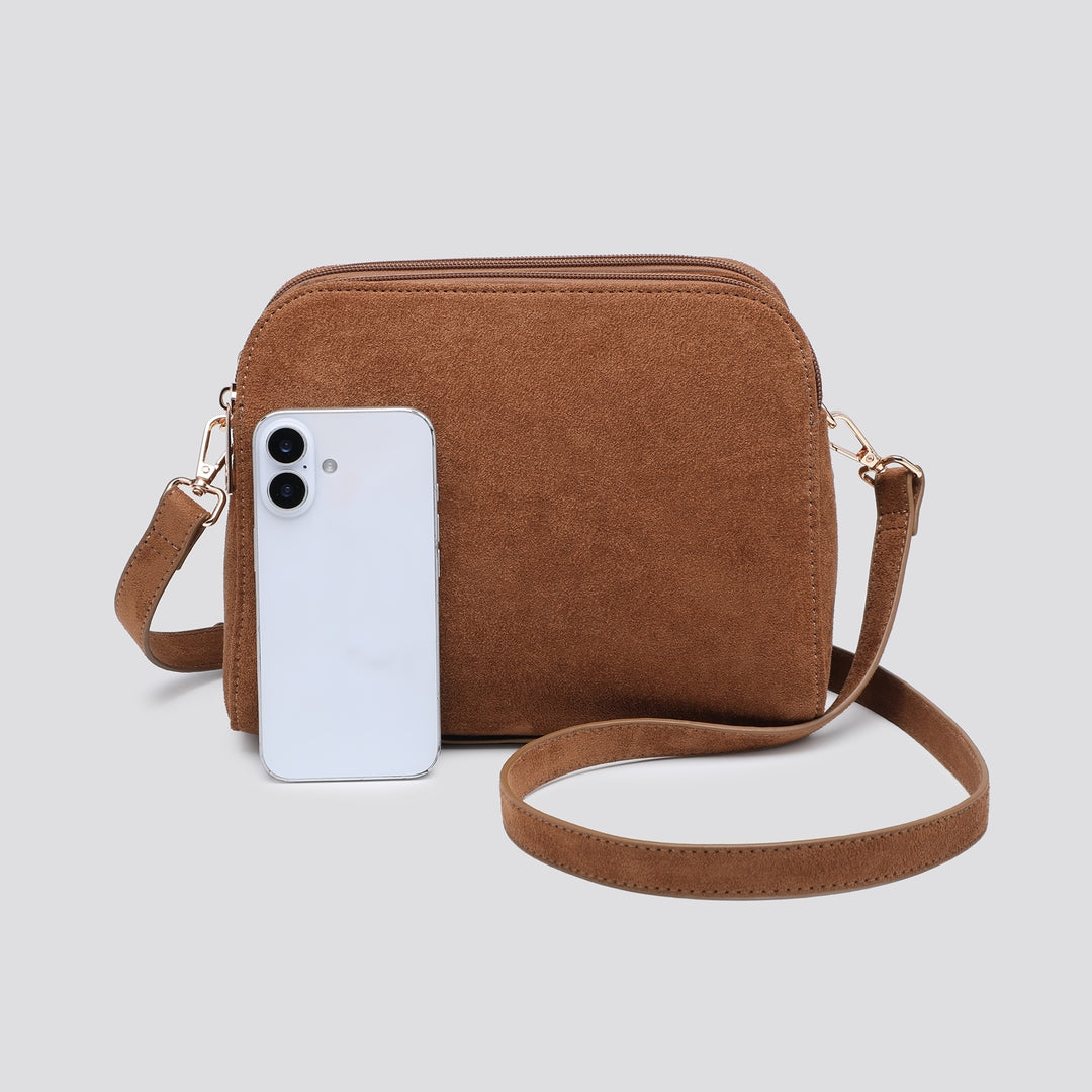Faux Suede Crossbody Bag