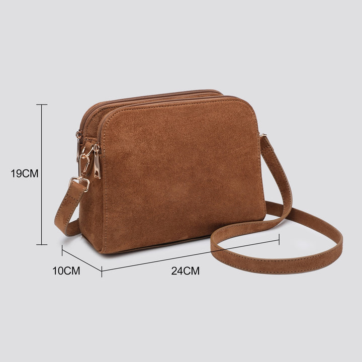 Faux Suede Crossbody Bag