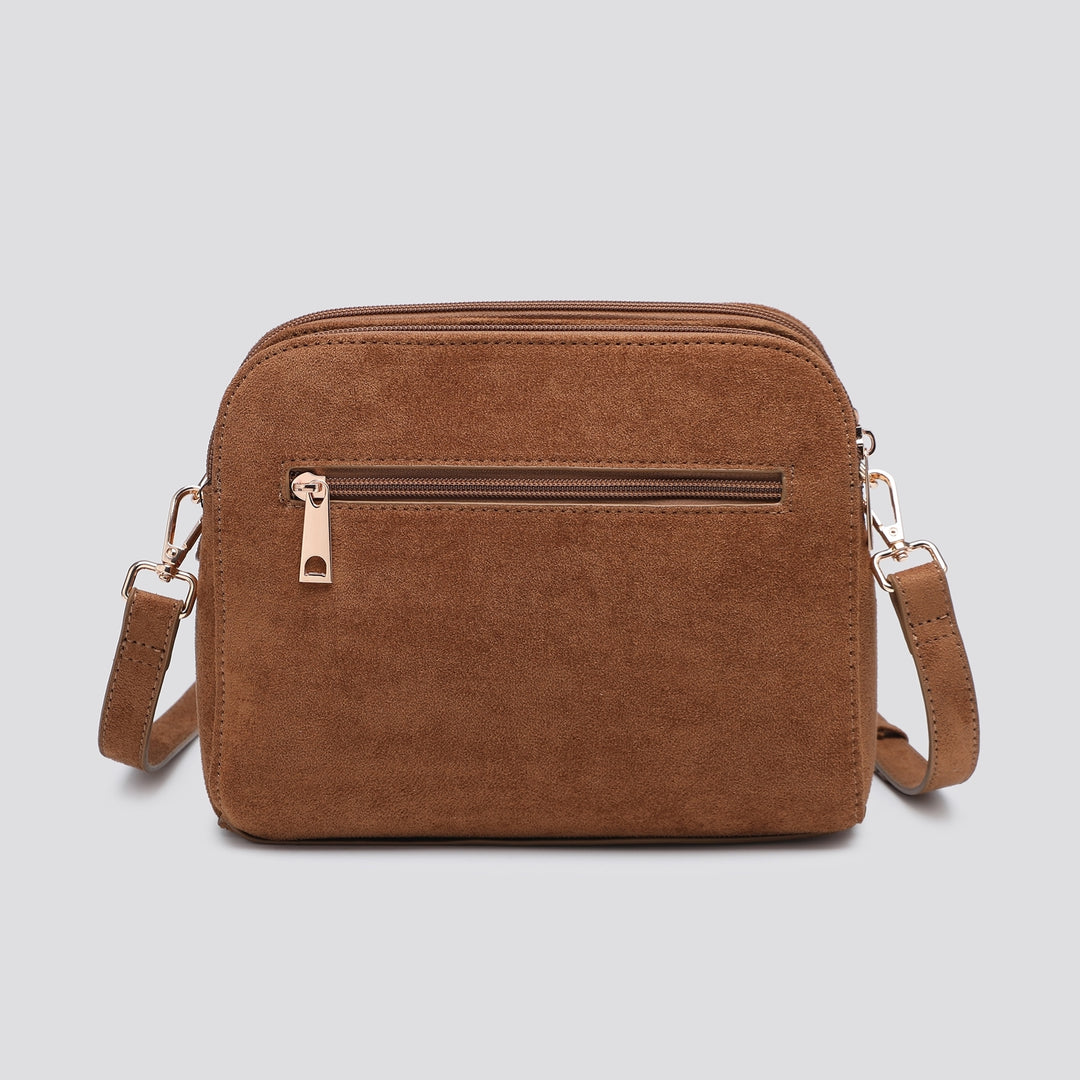 Faux Suede Crossbody Bag