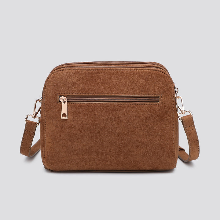 Faux Suede Crossbody Bag