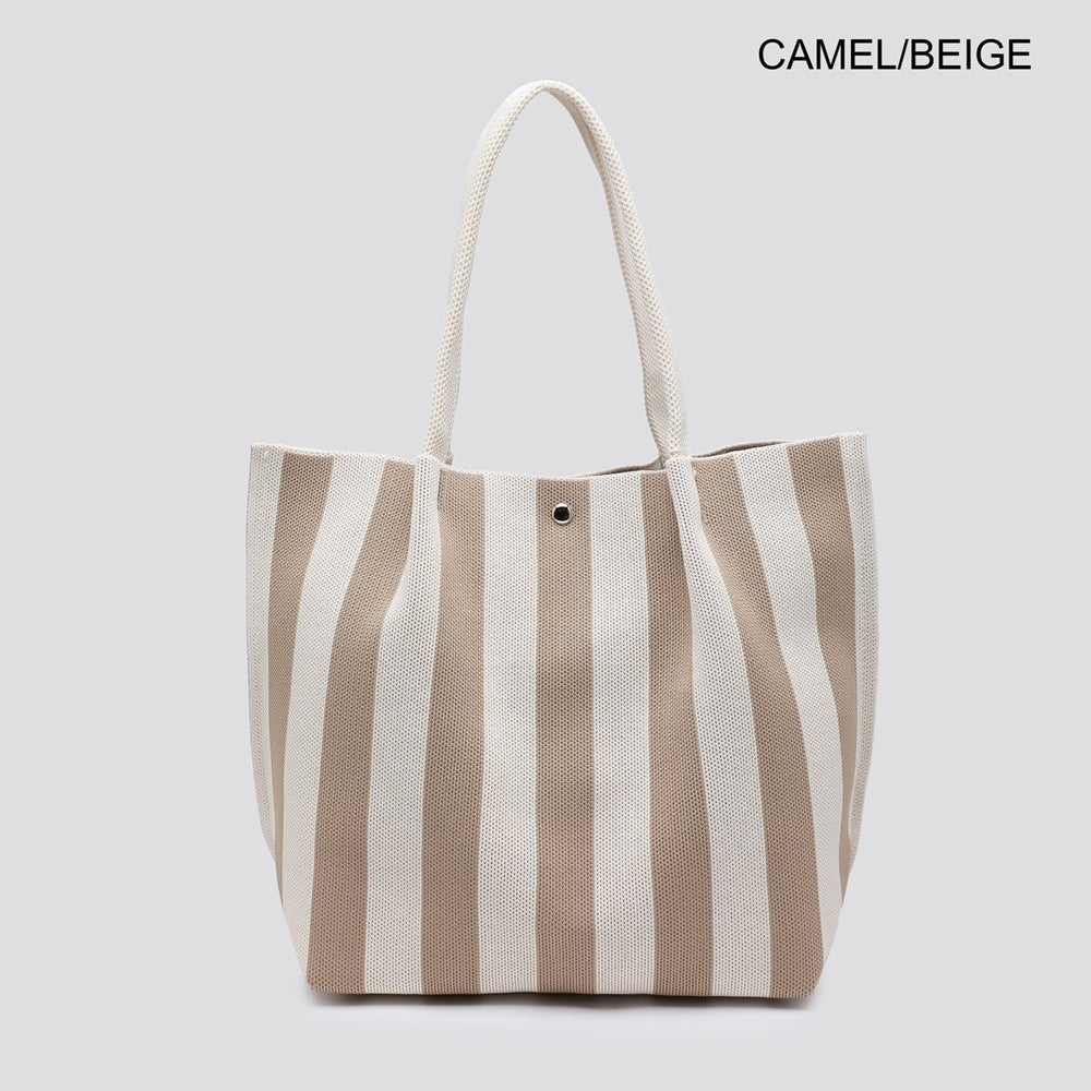 Camel Stripe Tote Bag