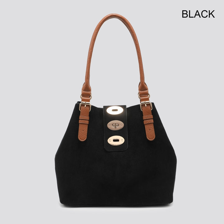 Faux Suede Shoulder Bag
