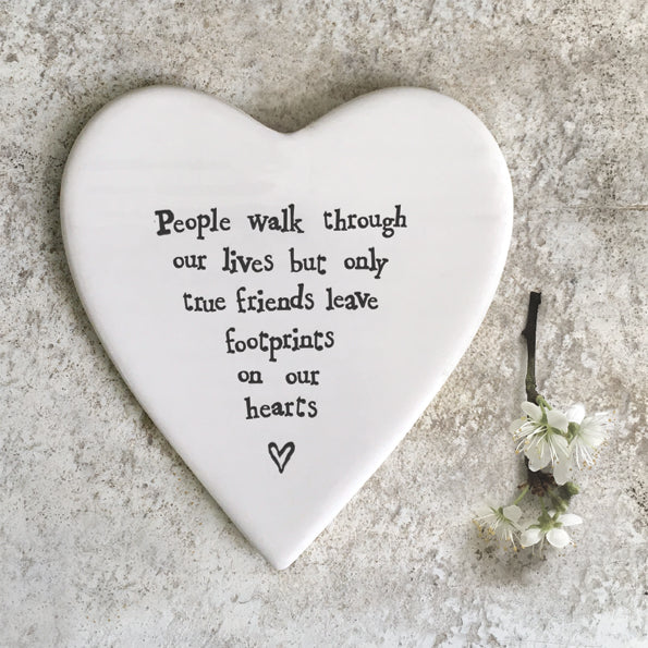 'Friends Leave Footprints' Porcelain Coaster