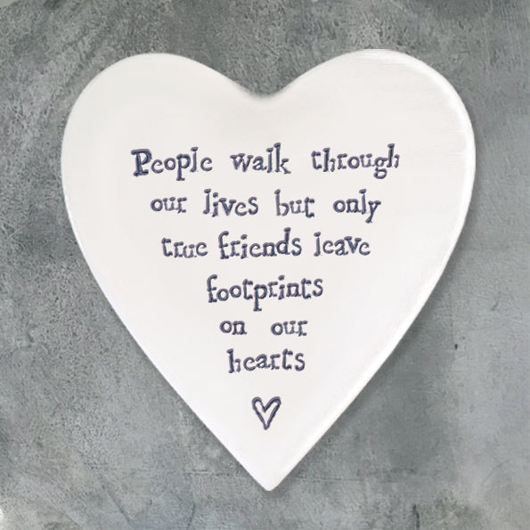 'Friends Leave Footprints' Porcelain Coaster