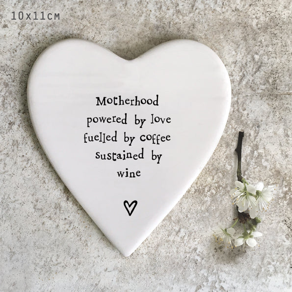 'Motherhood Sustained By Wine' Porcelain Coaster