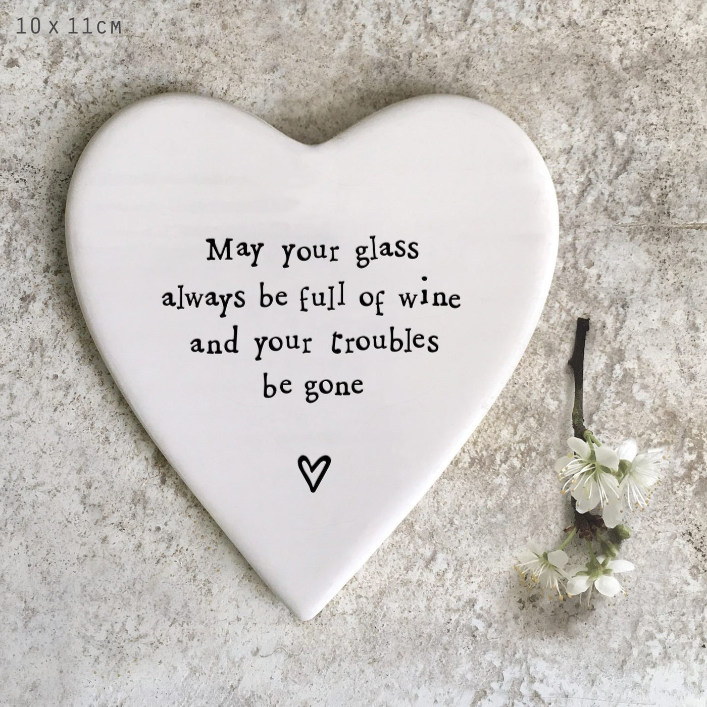 'Glass Always Be Full' Porcelain Coaster