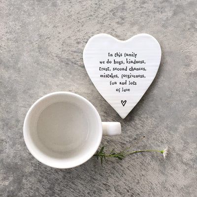 'In This Family' Porcelain Coaster