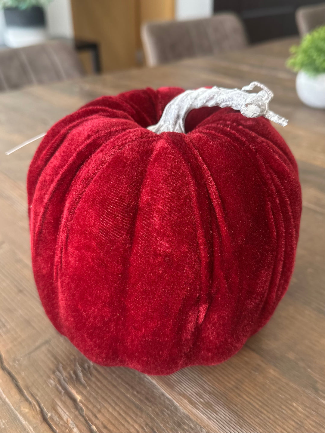Burgundy Velvet Pumpkin