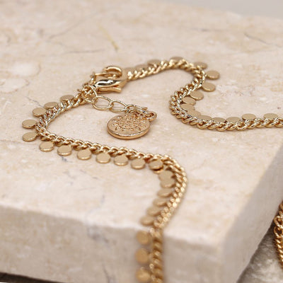 Gold Mini Disc Necklace