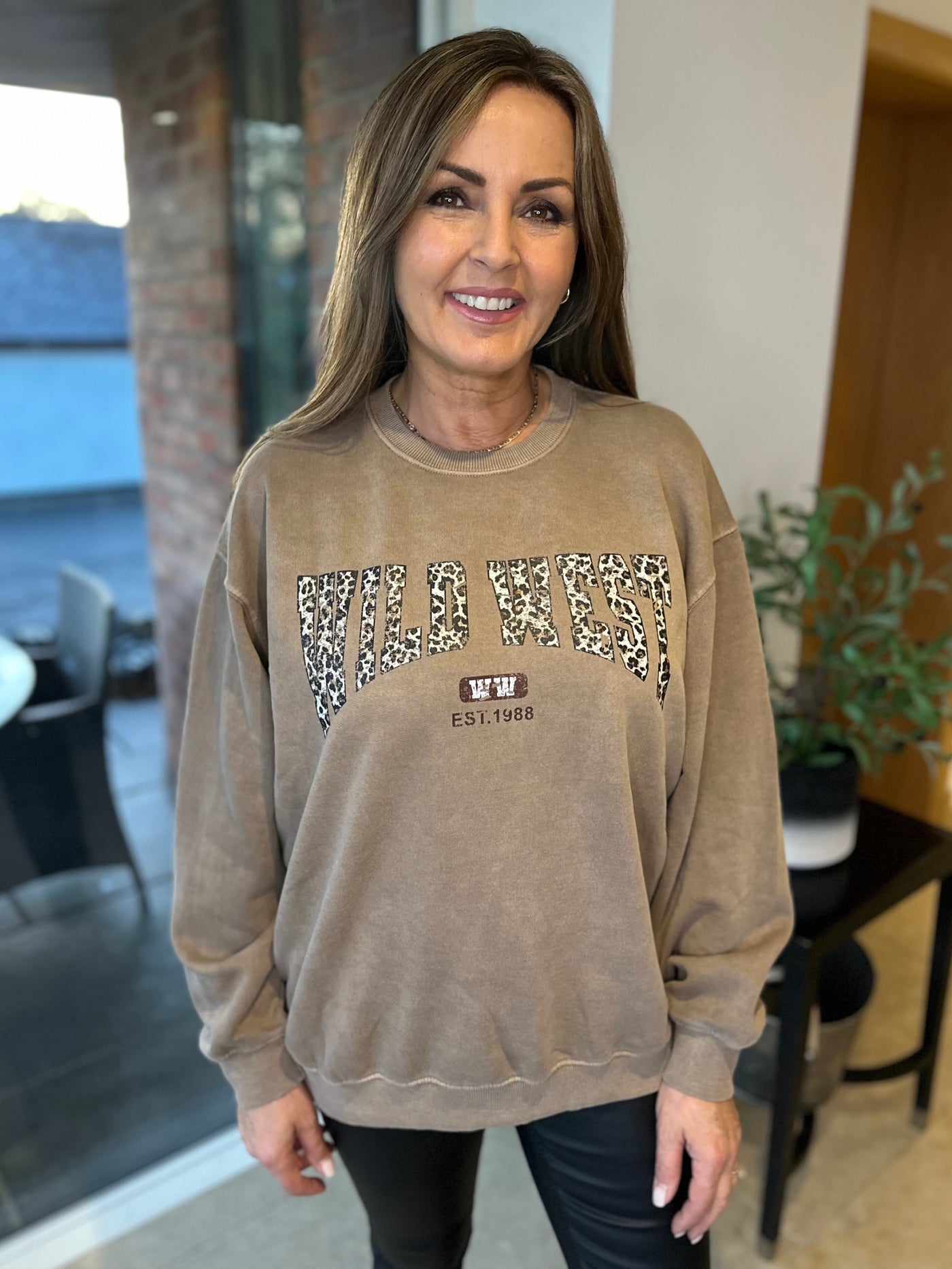 Washed Mocha WILD WEST Sweatshirt